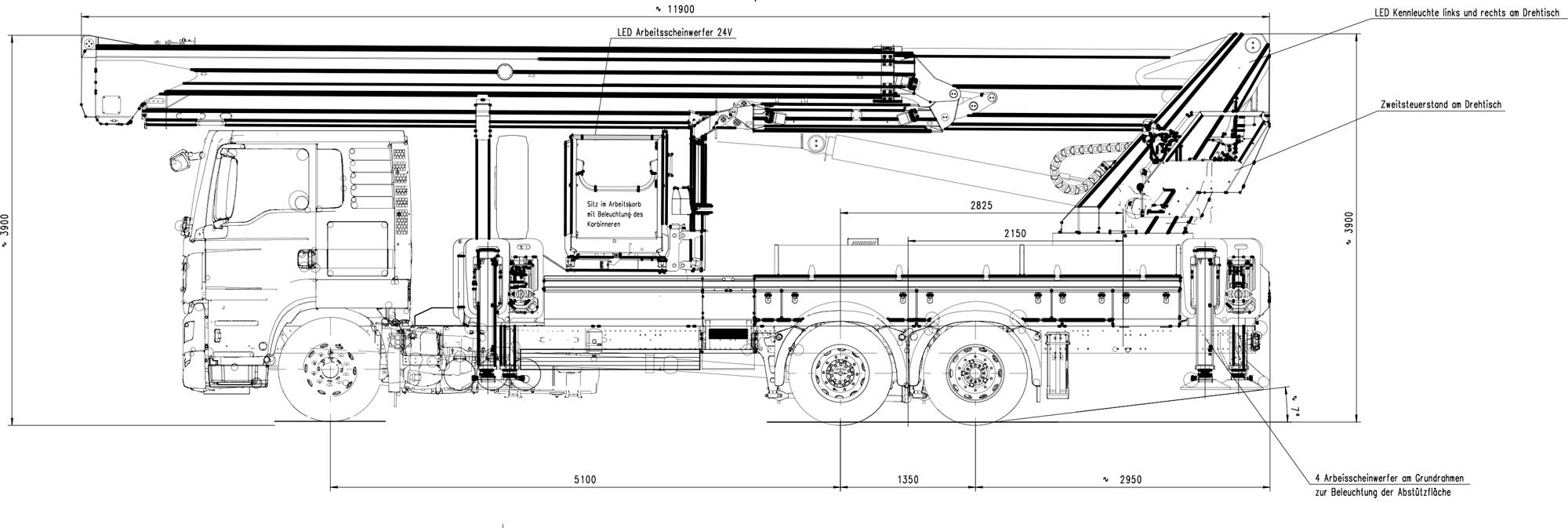 Teknisk diagram 2 for Lastvognslift 45 m