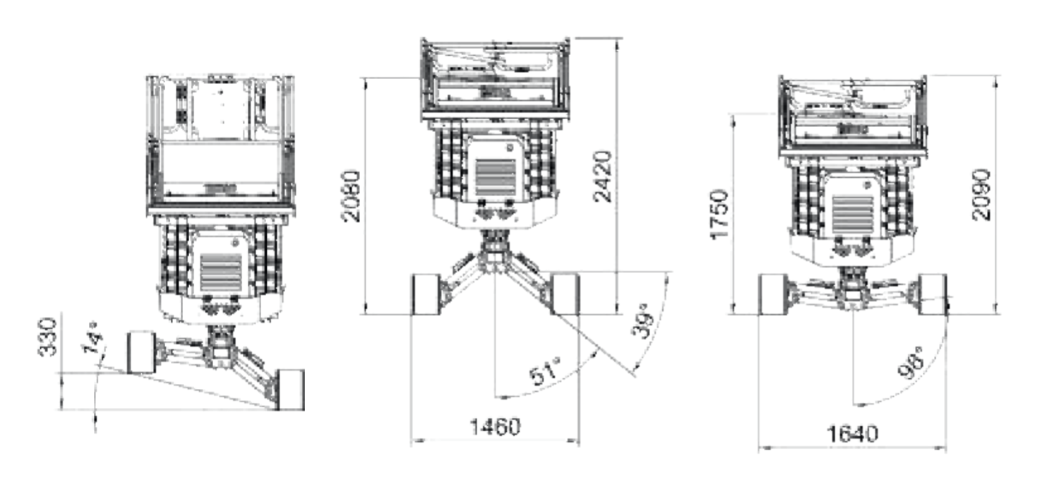 Teknisk diagram 3 for Bæltelift / Sakselift 10 m