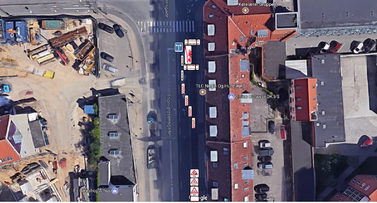 Afspærring og skiltning ved Thorvaldsensgade